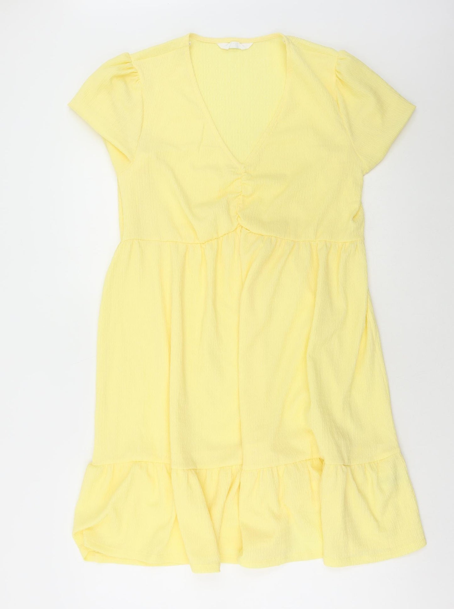 Primark Womens Yellow Polyester A-Line Size 18 V-Neck Pullover