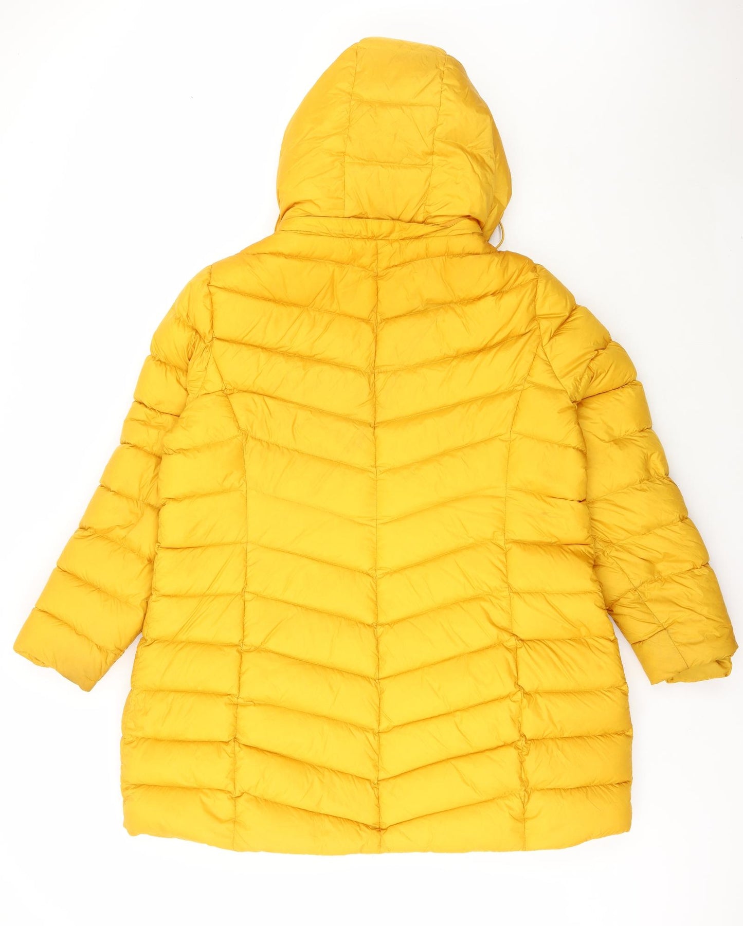 Per Una Womens Yellow Puffer Jacket Coat Size 20 Zip
