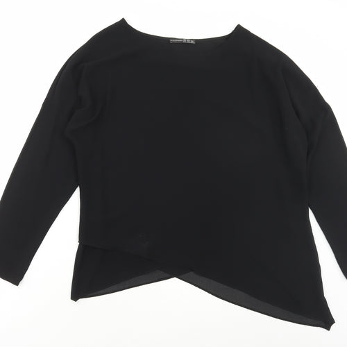 Atmosphere Womens Black Polyester Basic Blouse Size 16 Round Neck