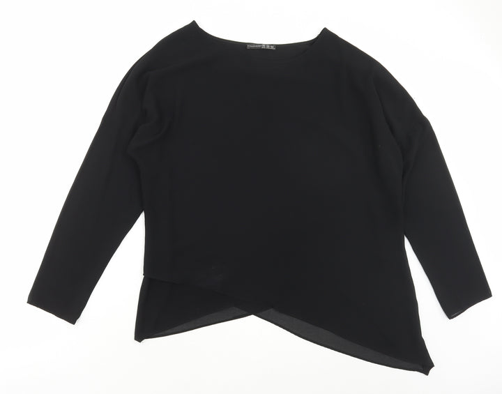Atmosphere Womens Black Polyester Basic Blouse Size 16 Round Neck