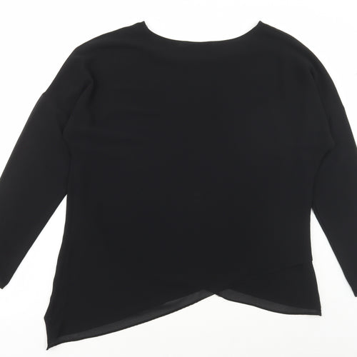 Atmosphere Womens Black Polyester Basic Blouse Size 16 Round Neck