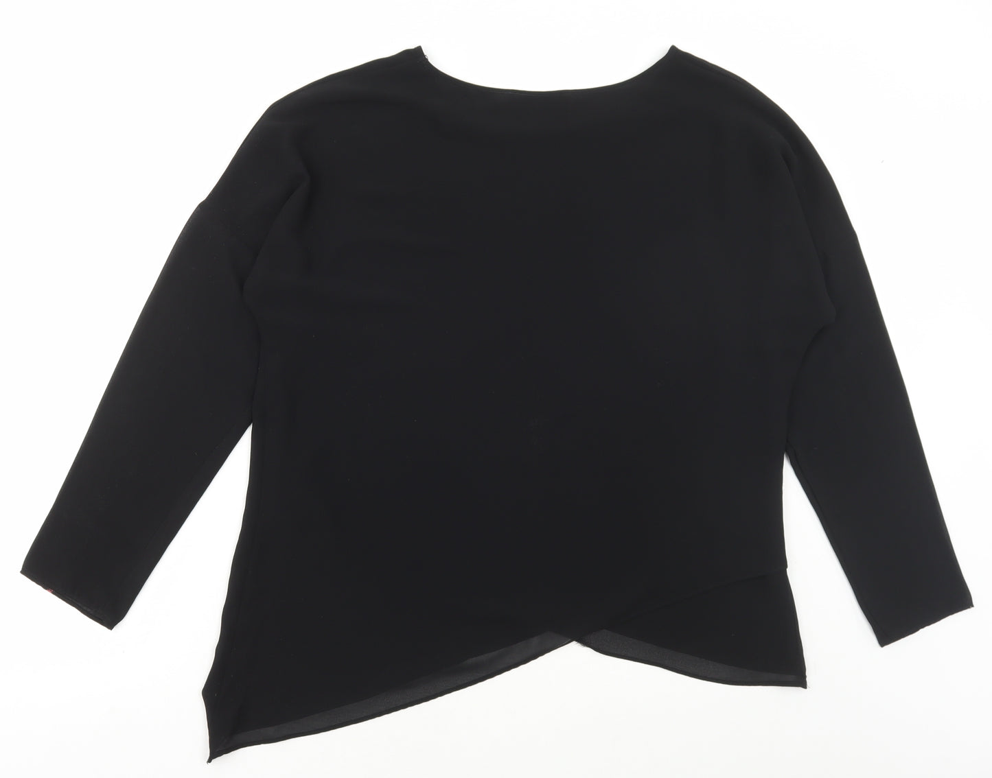 Atmosphere Womens Black Polyester Basic Blouse Size 16 Round Neck