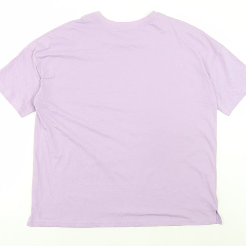 Pep & Co Womens Purple Cotton Basic T-Shirt Size 18 Round Neck - Manhattan Broadway