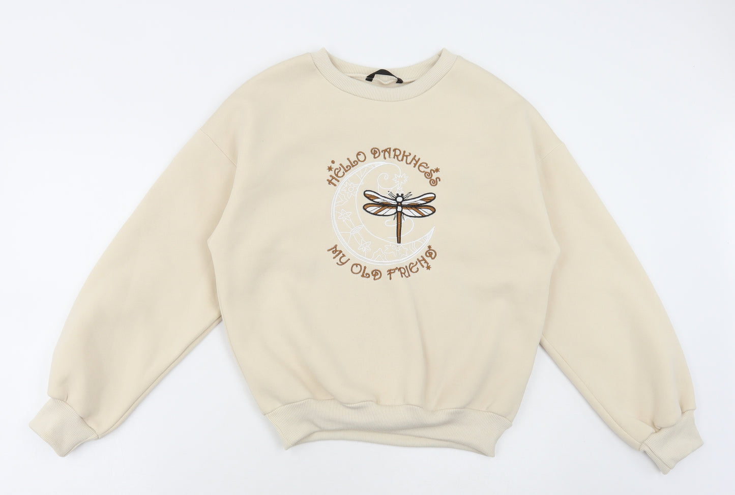 SheIn Womens Beige Polyester Pullover Sweatshirt Size XS Pullover - Dragonfly