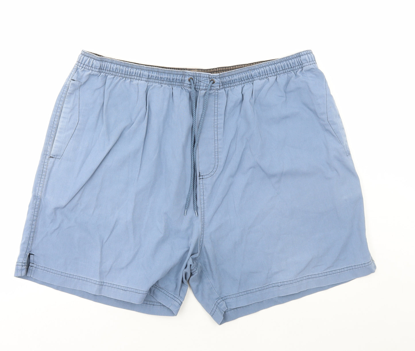 BHS Mens Blue Cotton Cargo Shorts Size 2XL Regular Tie