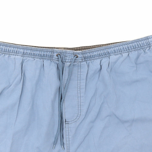 BHS Mens Blue Cotton Cargo Shorts Size 2XL Regular Tie