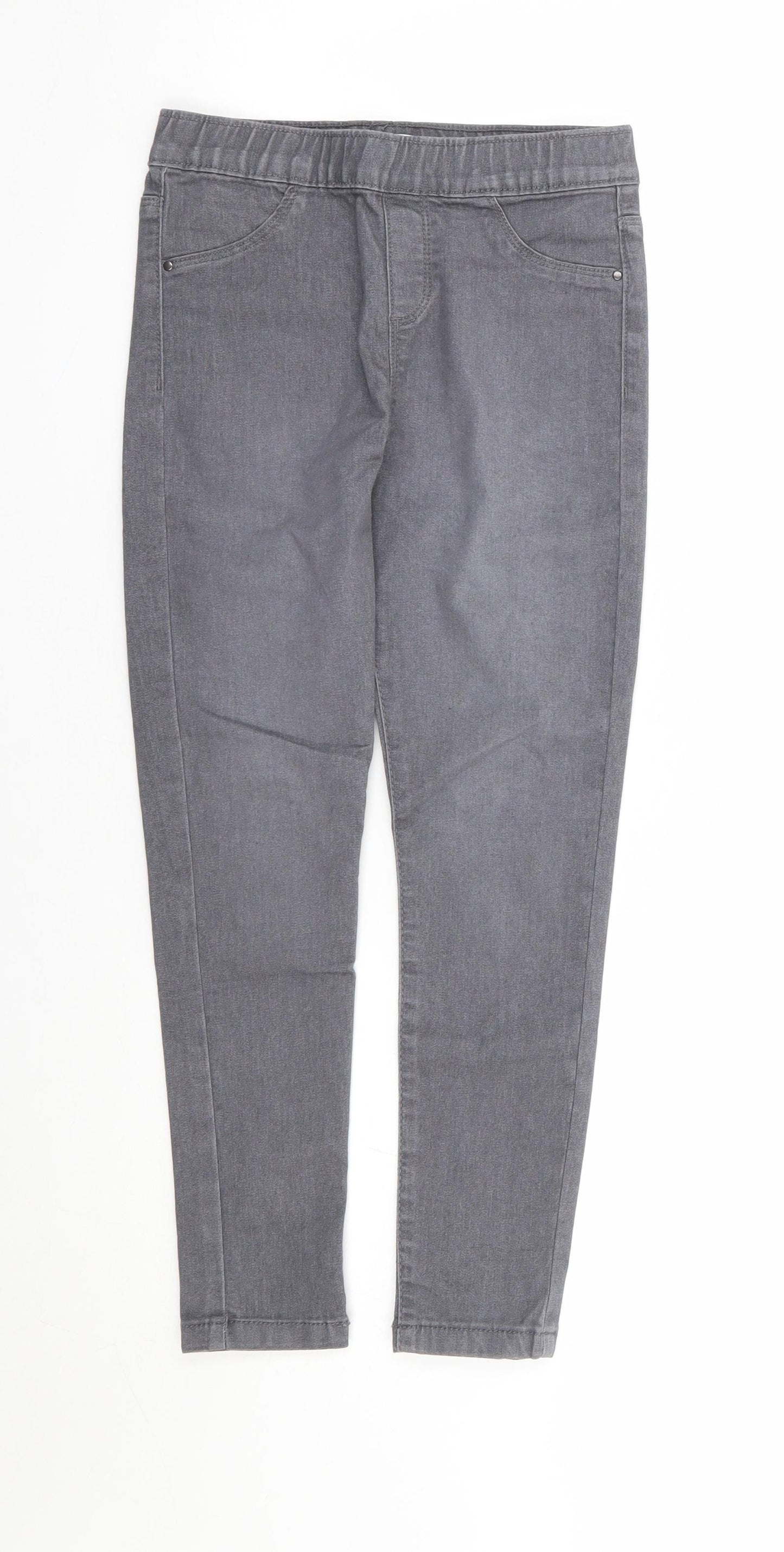 F&F Girls Grey Cotton Jegging Jeans Size 8-9 Years Regular Pullover