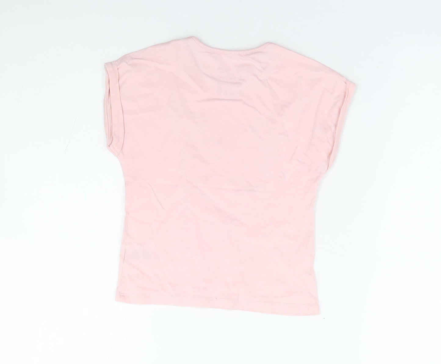 Dunnes Girls Pink 100% Cotton Basic T-Shirt Size 5 Years Crew Neck Pullover - Girl in swimwear