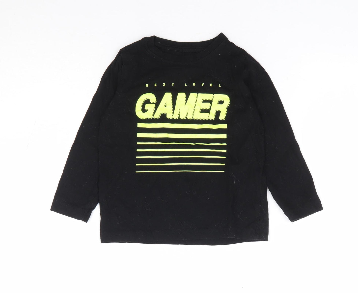Primark Boys Black 100% Cotton Basic T-Shirt Size 2-3 Years Crew Neck Pullover - Next Level Gamer