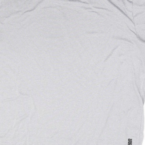 Penn Mens Grey Striped Polyester Basic T-Shirt Size L Crew Neck Pullover