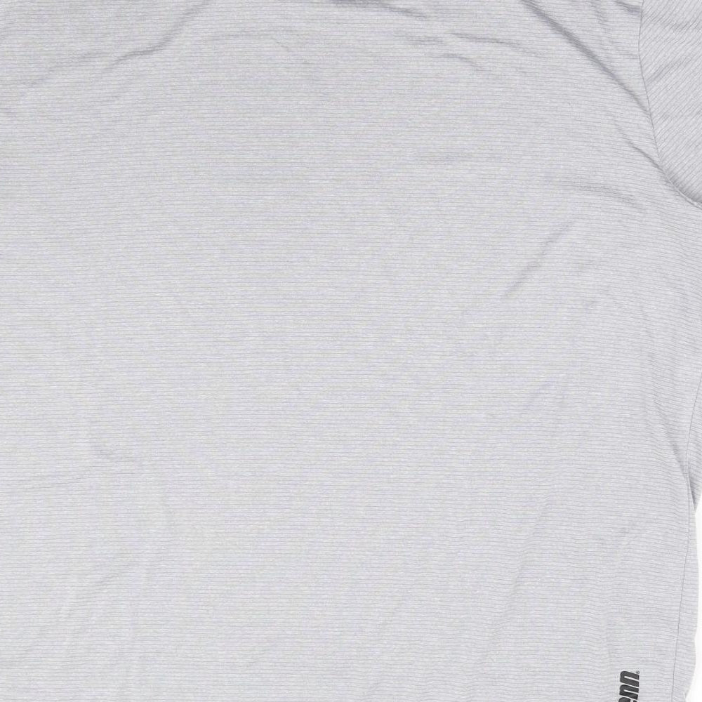 Penn Mens Grey Striped Polyester Basic T-Shirt Size L Crew Neck Pullover