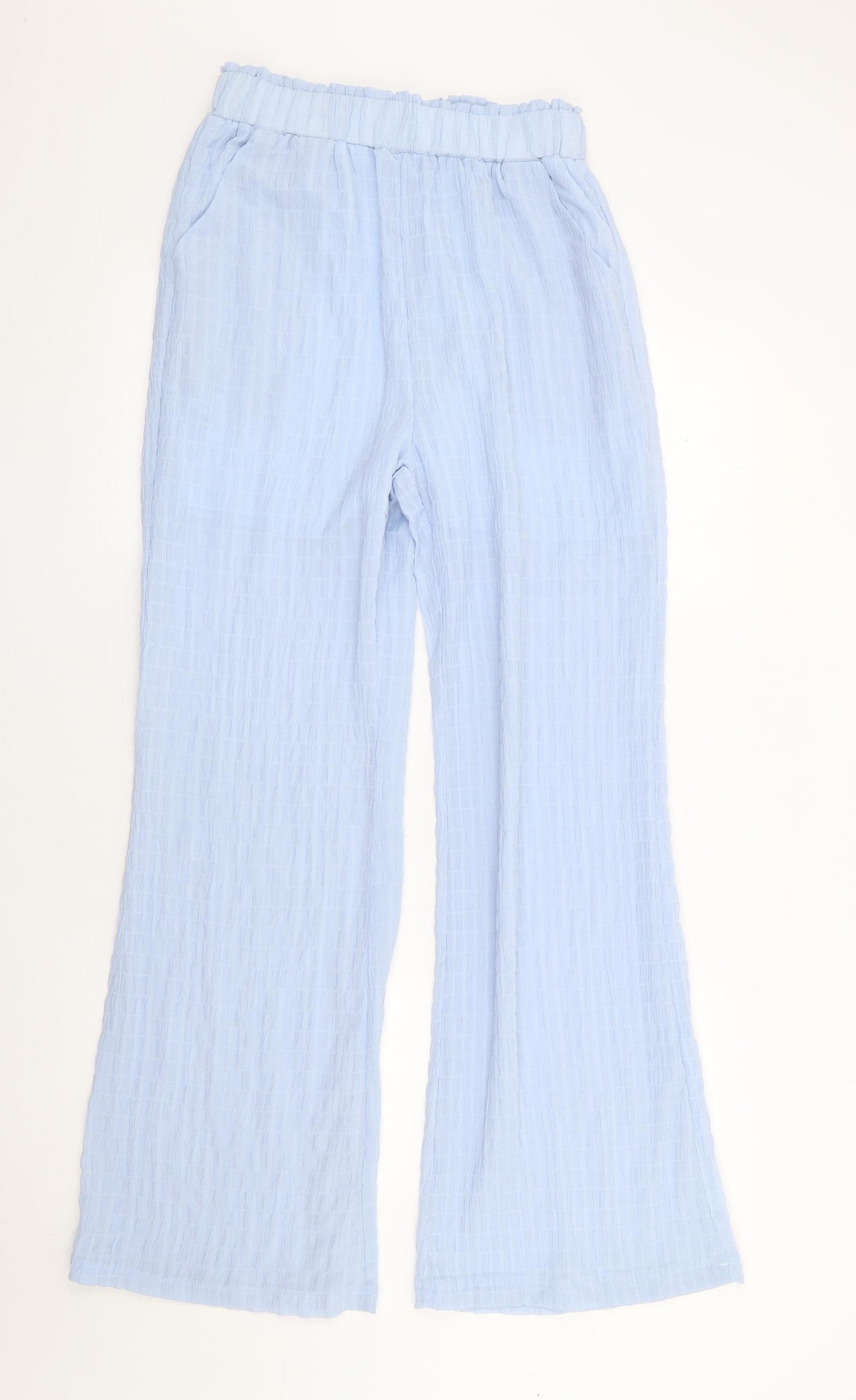 SheIn Womens Blue Polyester Trousers Size 8 L30 in Regular - Under Short Attached
