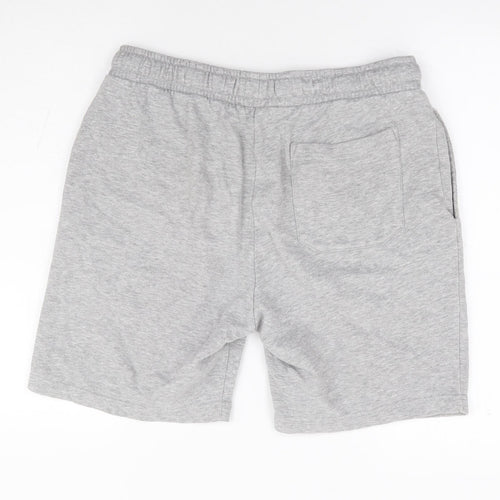 French Connection Mens Grey Cotton Sweat Shorts Size M L8 in Regular Drawstring