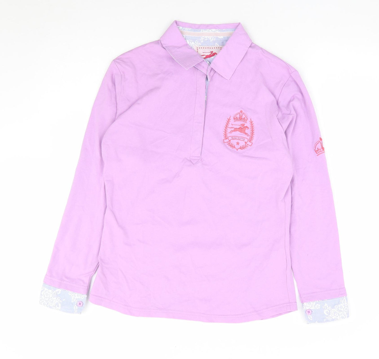 Tottie Womens Purple Cotton Jersey Polo Size L Collared