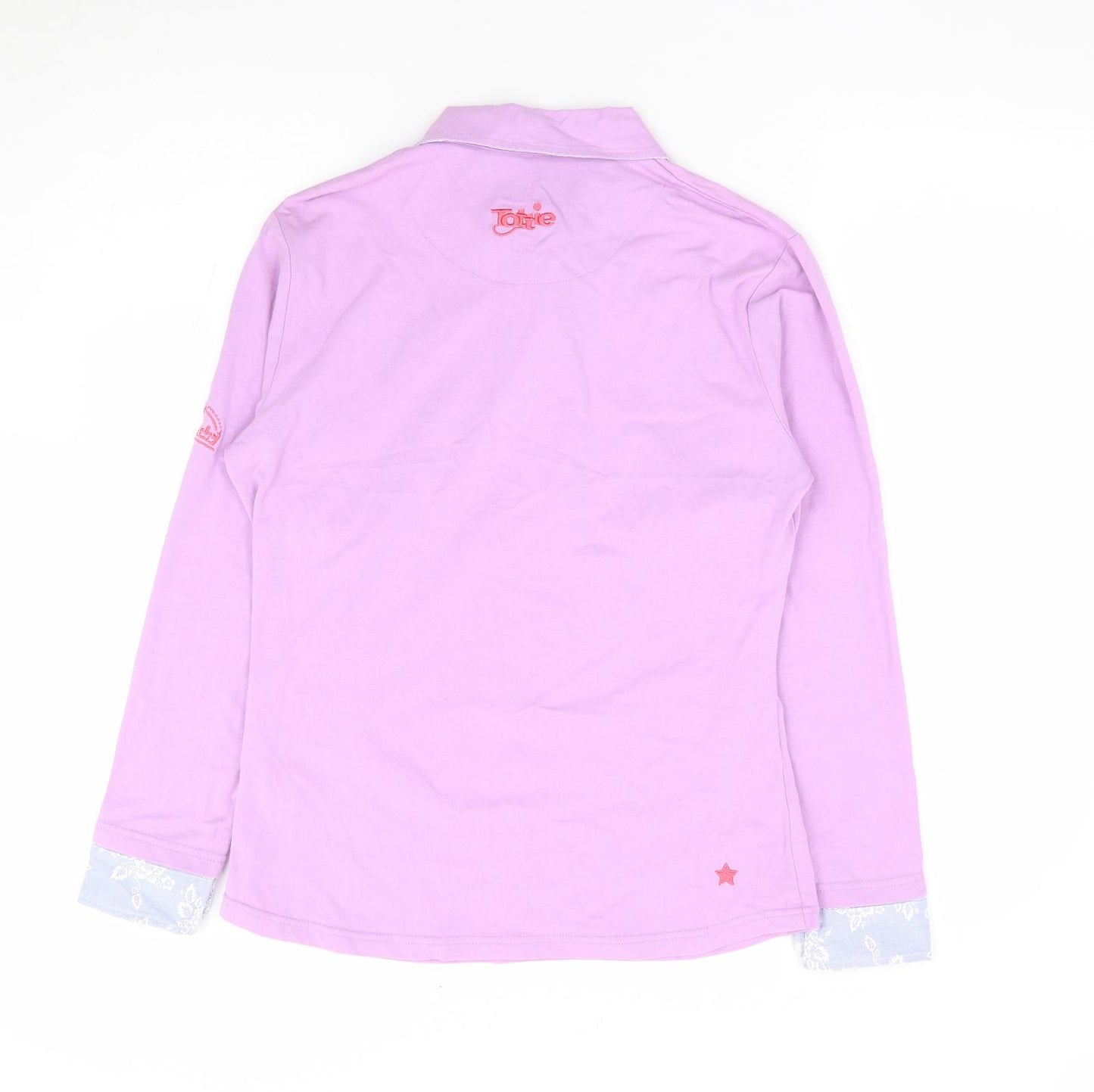 Tottie Womens Purple Cotton Jersey Polo Size L Collared