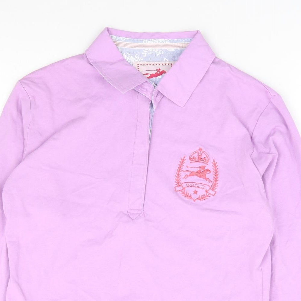 Tottie Womens Purple Cotton Jersey Polo Size L Collared