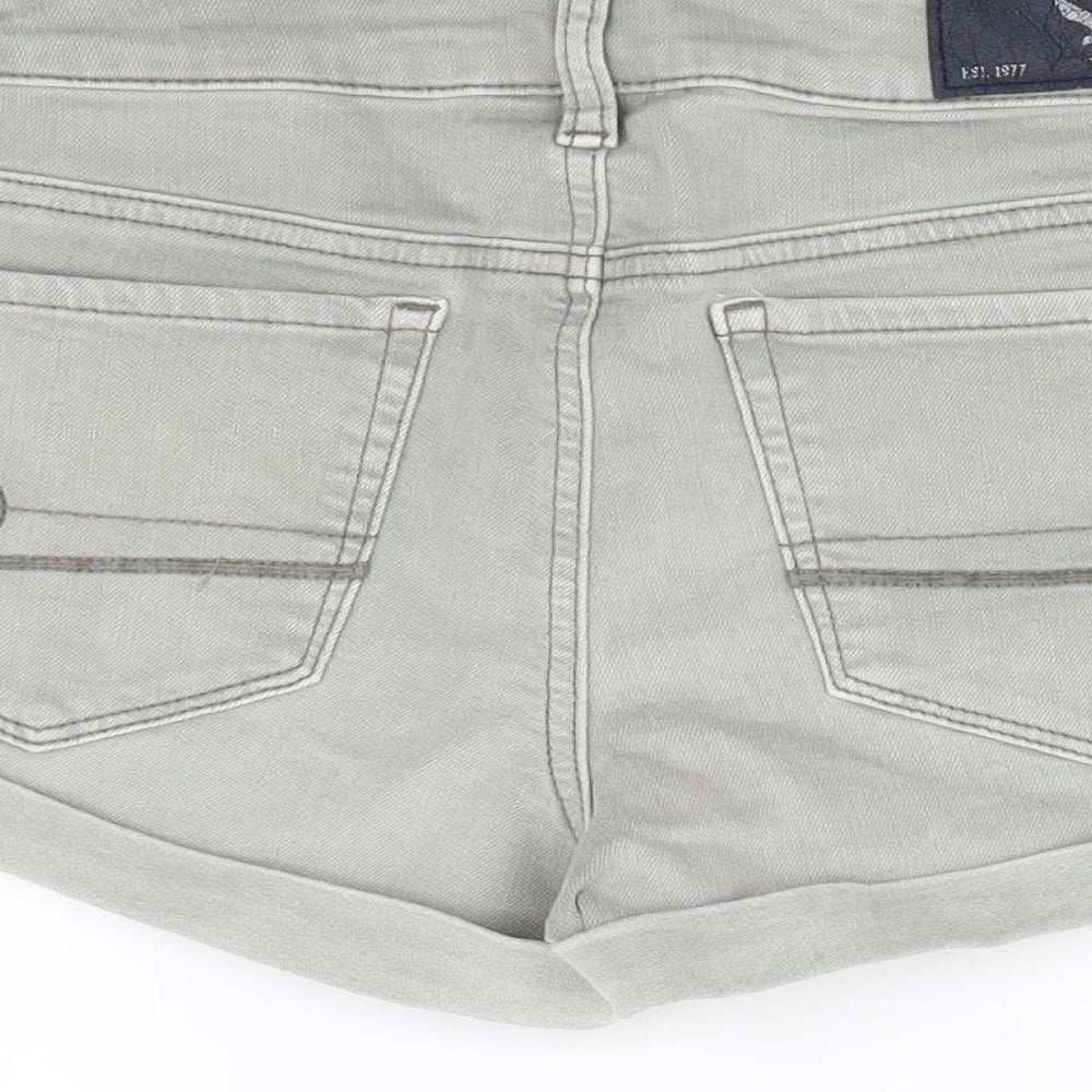 American Eagle Womens Grey Cotton Hot Pants Shorts Size 2 L4 in Regular Zip