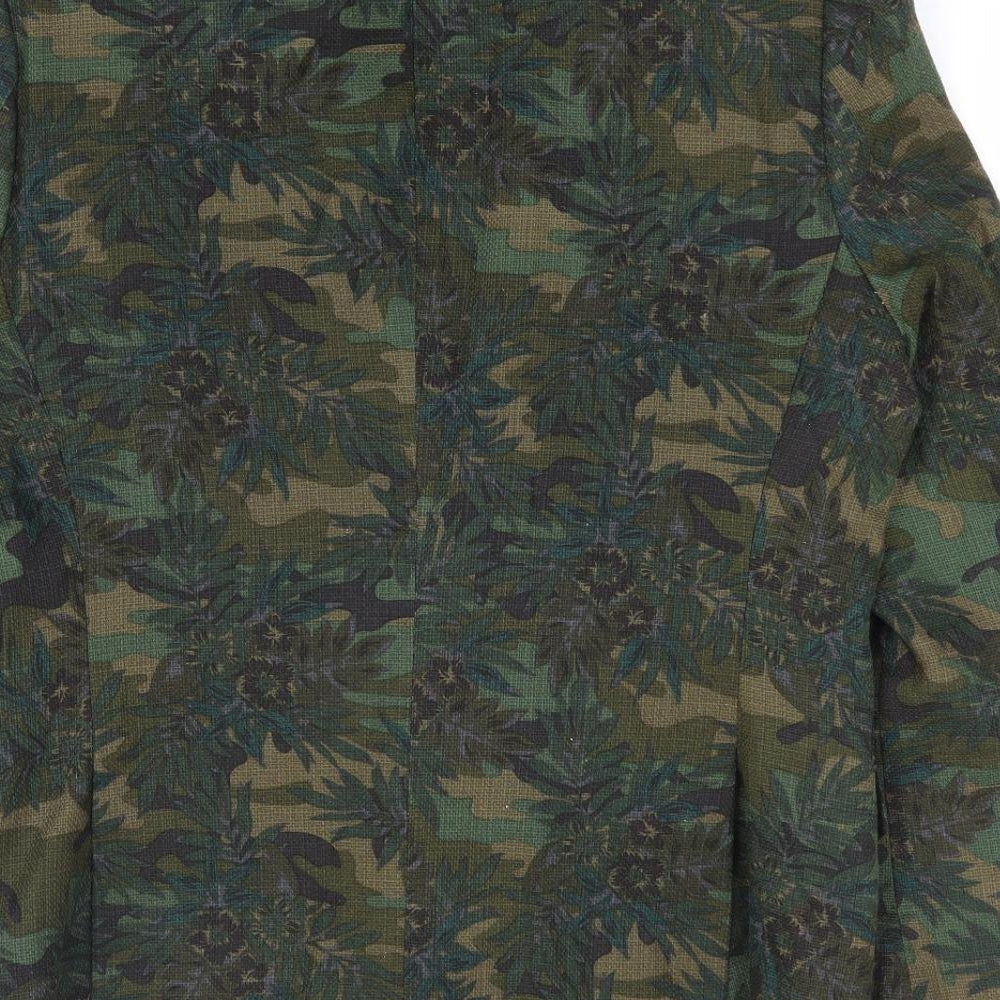 Devil's Advocate Mens Green Floral Linen Jacket Suit Jacket Size 38