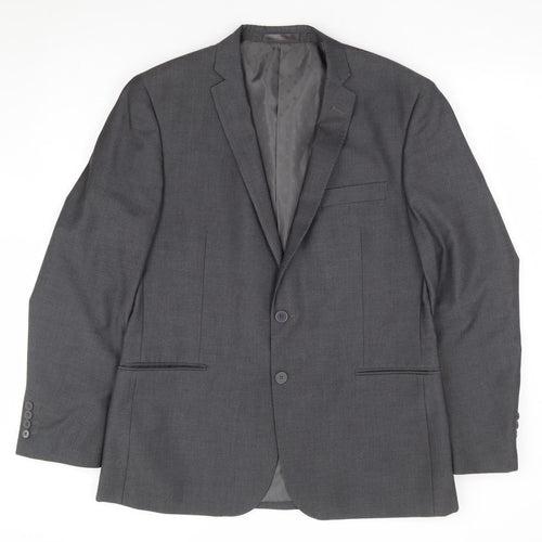 F&F Mens Grey Polyester Jacket Suit Jacket Size 42