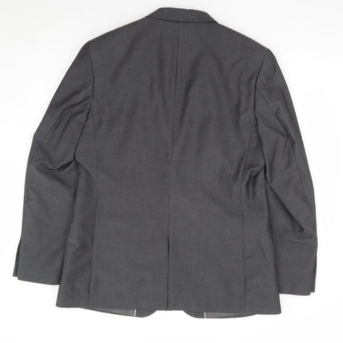 F&F Mens Grey Polyester Jacket Suit Jacket Size 42