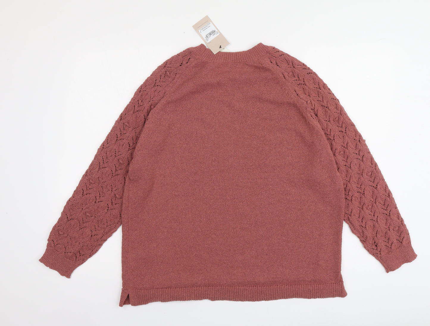 TU Womens Pink Round Neck Polyester Pullover Jumper Size 16