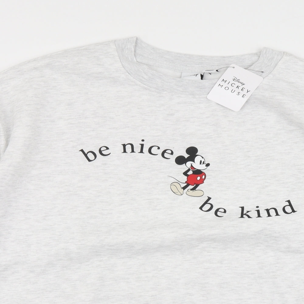 Primark Womens Grey Polyester Pullover Sweatshirt Size L - Mickey Mouse