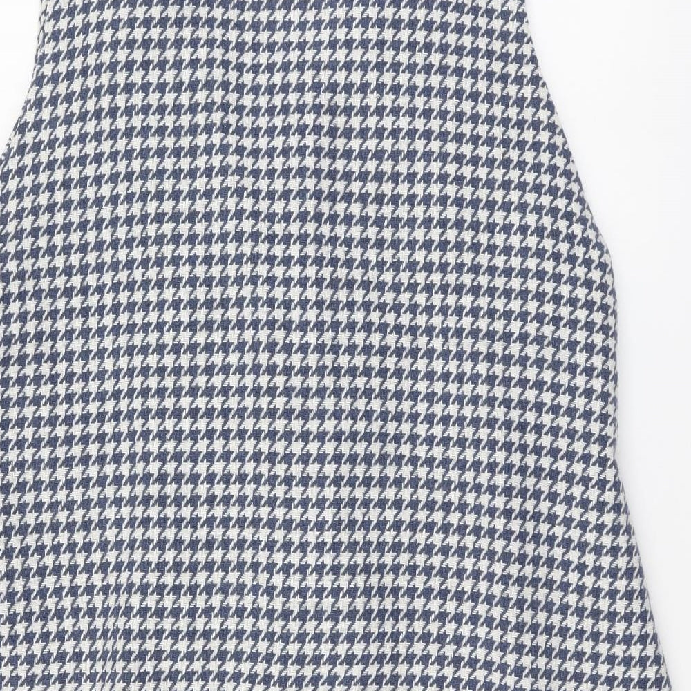 Encuentro Womens Blue Herringbone Gilet Jacket Size 44 Button