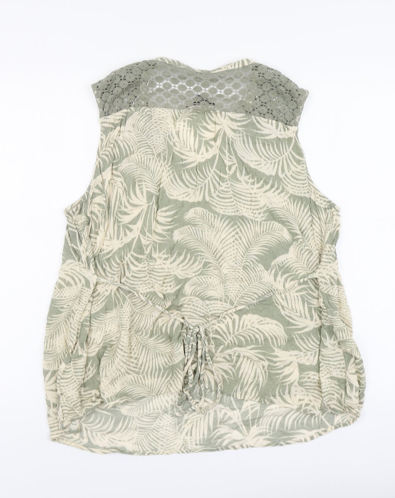 Maine Womens Green Floral Viscose Basic Tank Size 20 Round Neck