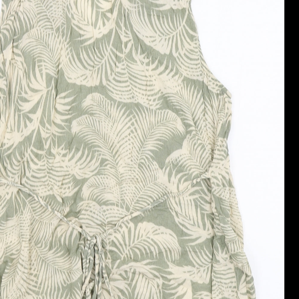 Maine Womens Green Floral Viscose Basic Tank Size 20 Round Neck