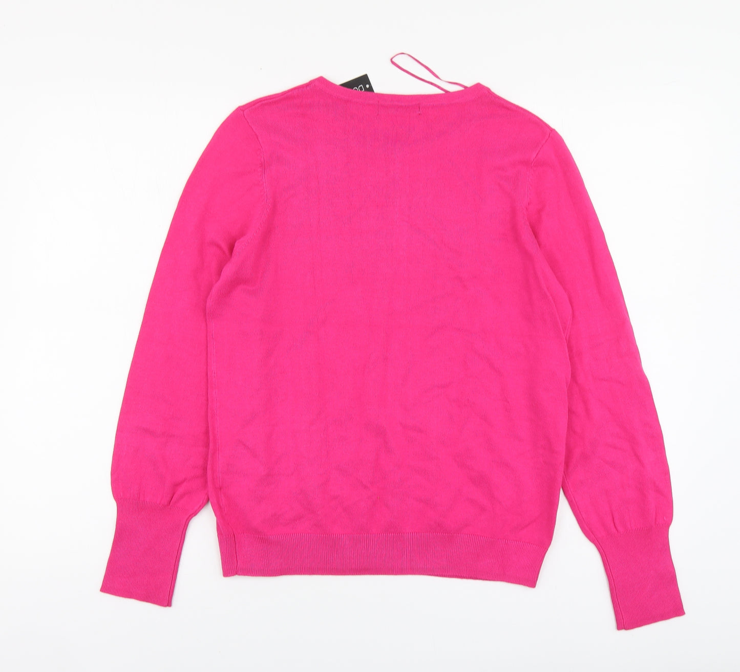 Dunnes Stores Womens Pink Round Neck Viscose Cardigan Jumper Size M