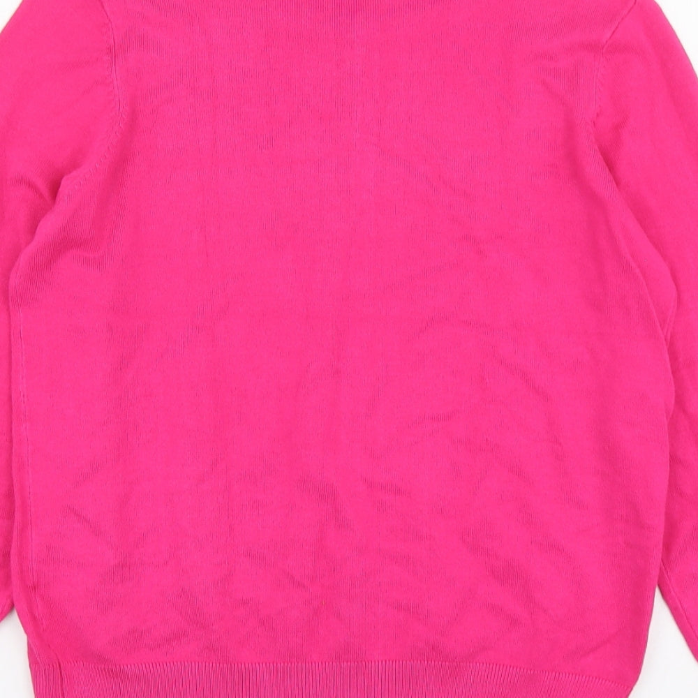 Dunnes Stores Womens Pink Round Neck Viscose Cardigan Jumper Size M