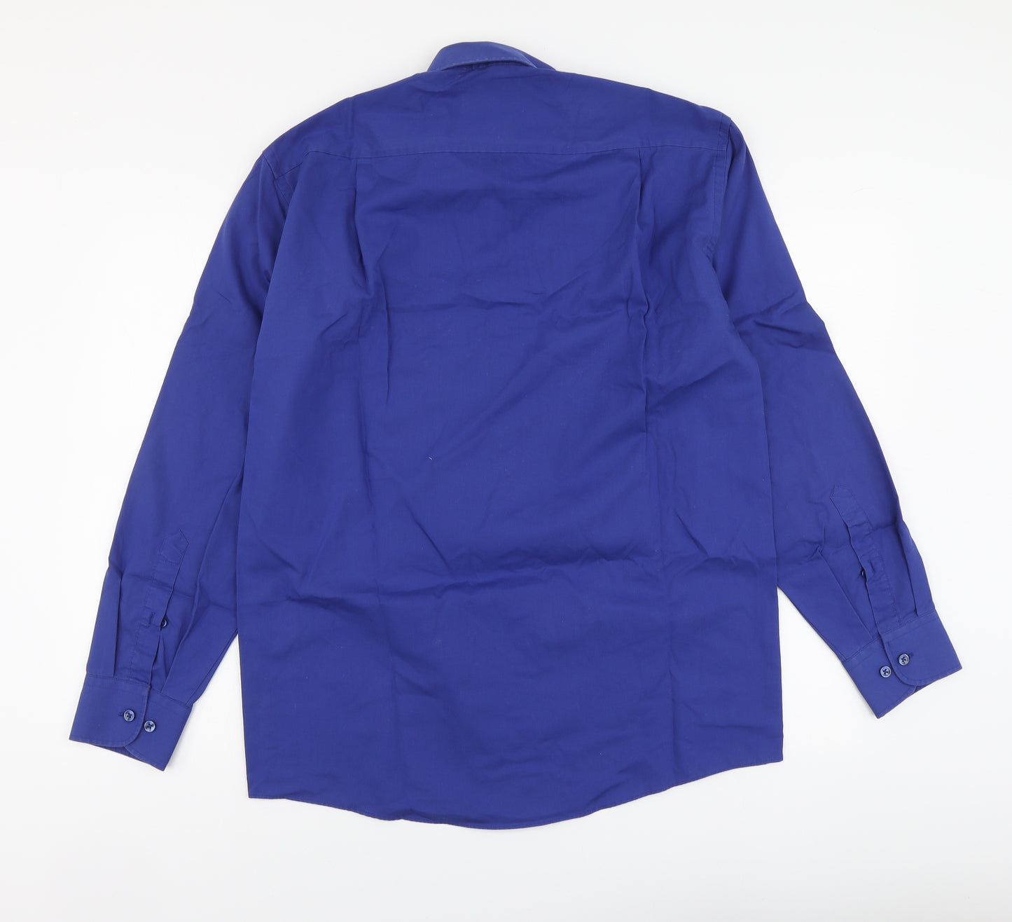 Casa Moda Mens Blue Cotton Button-Up Size 40 Collared