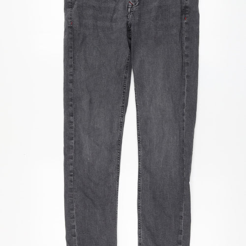 Industrialize Womens Grey Cotton Straight Jeans Size 30 L31 in Regular Zip