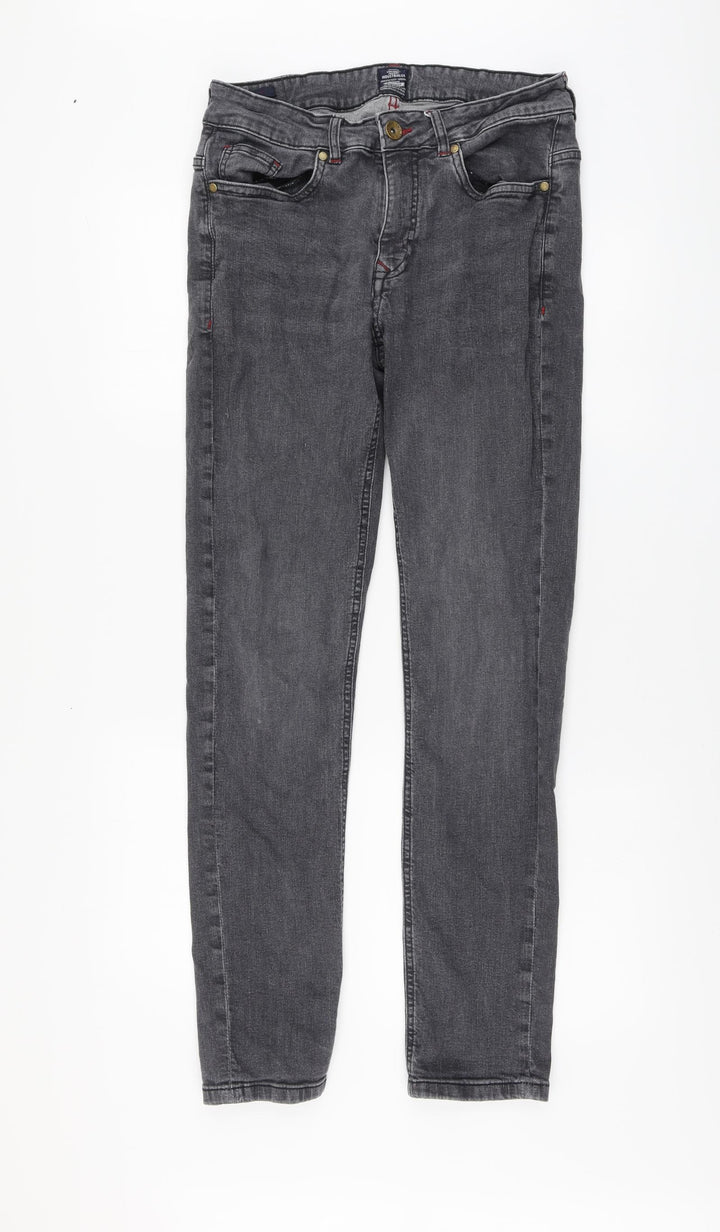 Industrialize Womens Grey Cotton Straight Jeans Size 30 L31 in Regular Zip