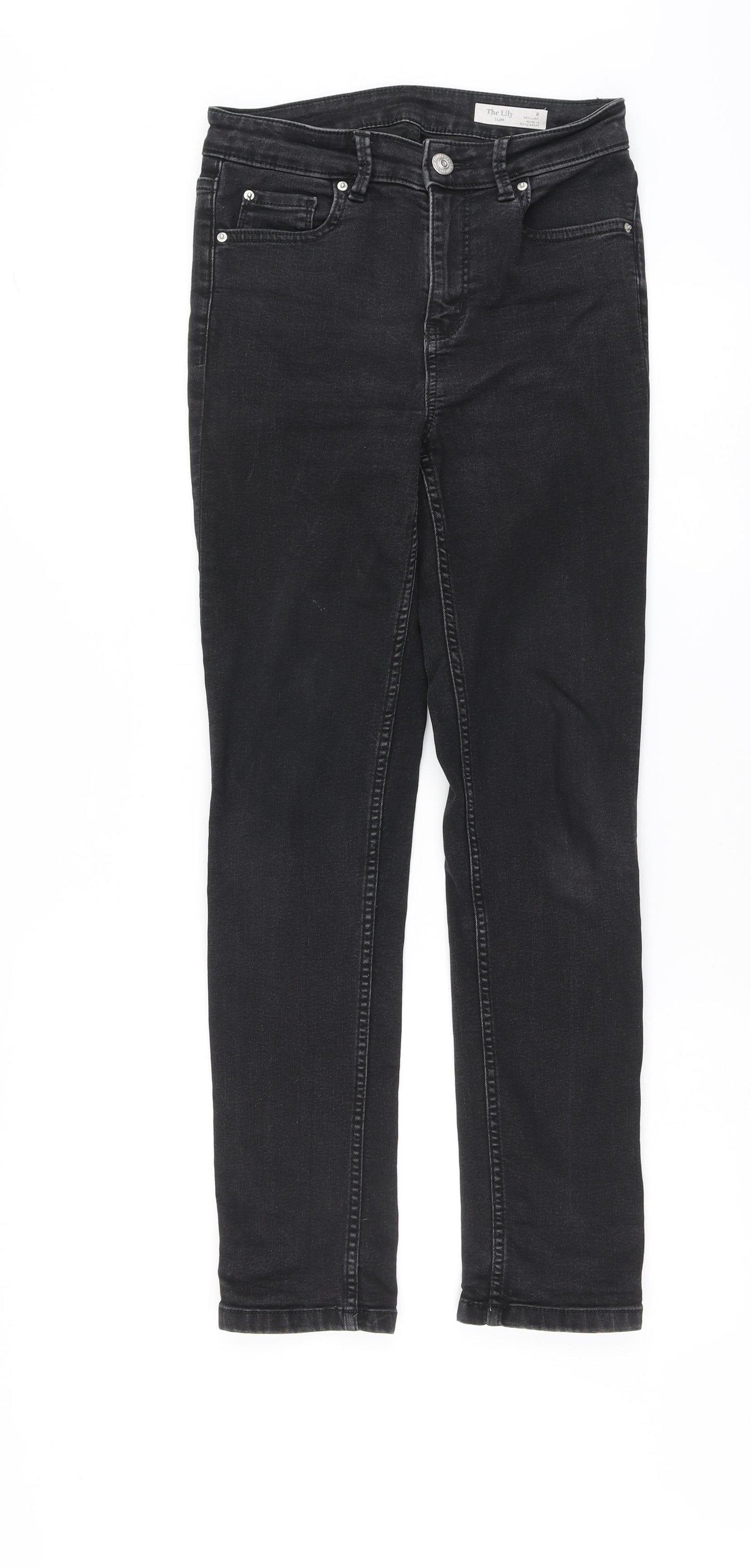 Marks and Spencer Womens Black Cotton Skinny Jeans Size 8 L28 in Regular