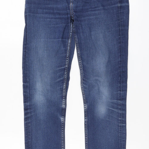 Marks and Spencer Womens Blue Cotton Skinny Jeans Size 8 L28 in Regular
