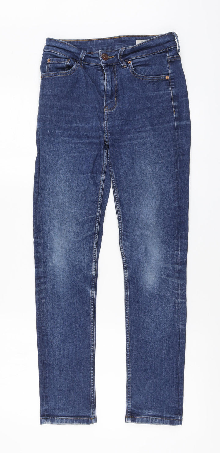 Marks and Spencer Womens Blue Cotton Skinny Jeans Size 8 L28 in Regular