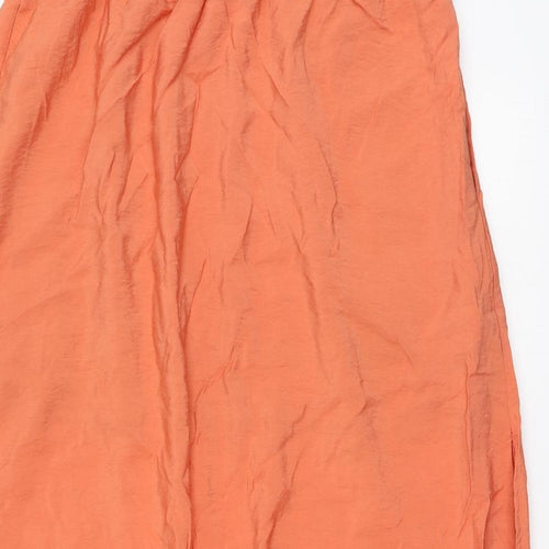 H&M Womens Orange Polyester A-Line Skirt Size M
