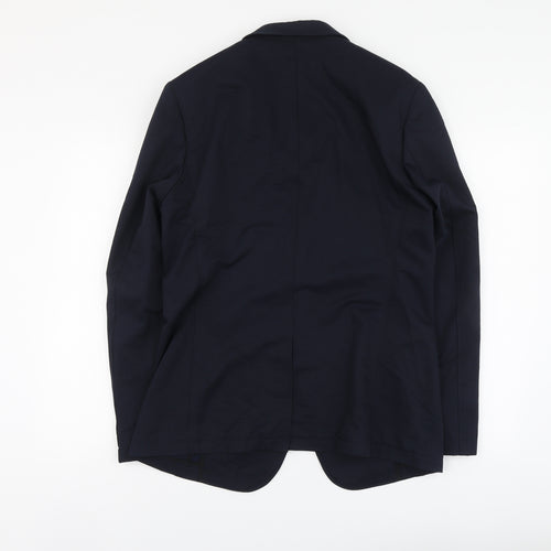 Topman Mens Blue Nylon Jacket Suit Jacket Size 40