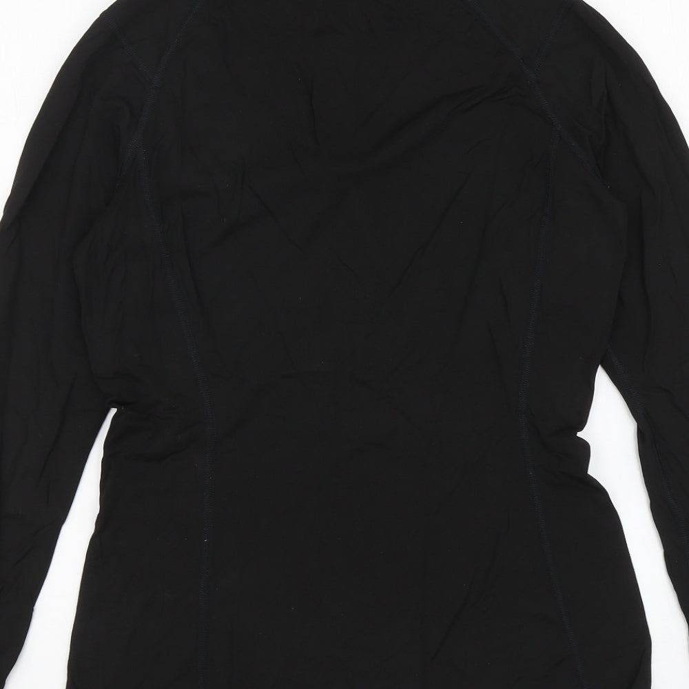 The North Face Womens Black Polypropylene Basic T-Shirt Size L High Neck Zip