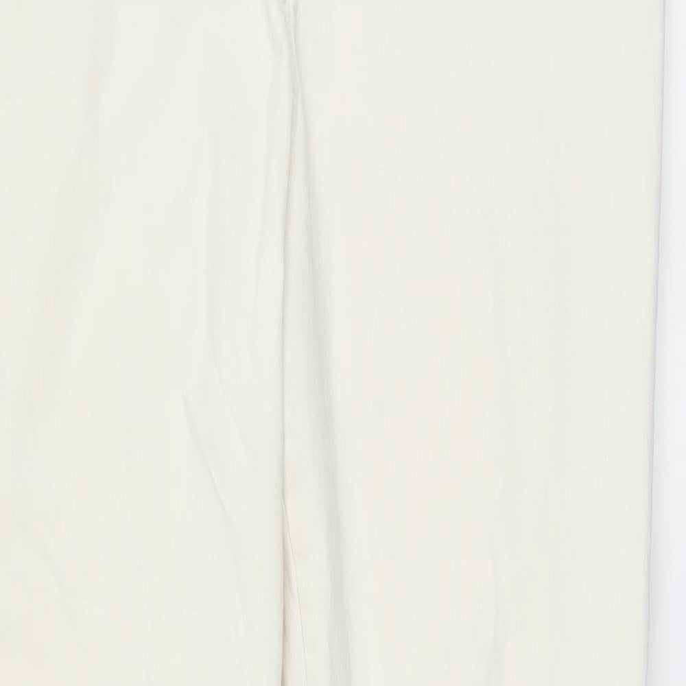 F&F Womens Ivory Polyester Straight Jeans Size 20 L27 in Regular Button