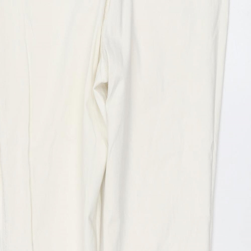 F&F Womens Ivory Polyester Straight Jeans Size 20 L27 in Regular Button