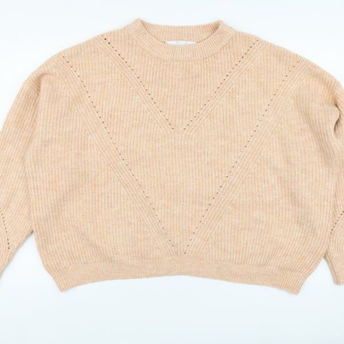 Primark Womens Pink Round Neck Acrylic Pullover Jumper Size XL