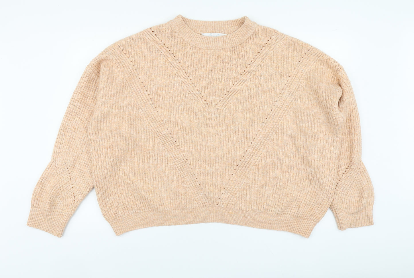 Primark Womens Pink Round Neck Acrylic Pullover Jumper Size XL