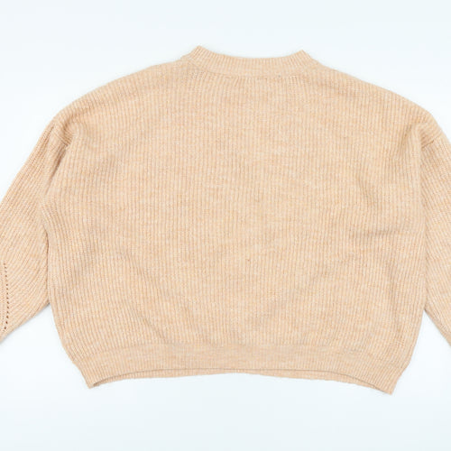 Primark Womens Pink Round Neck Acrylic Pullover Jumper Size XL