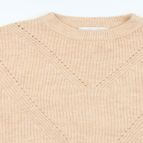Primark Womens Pink Round Neck Acrylic Pullover Jumper Size XL