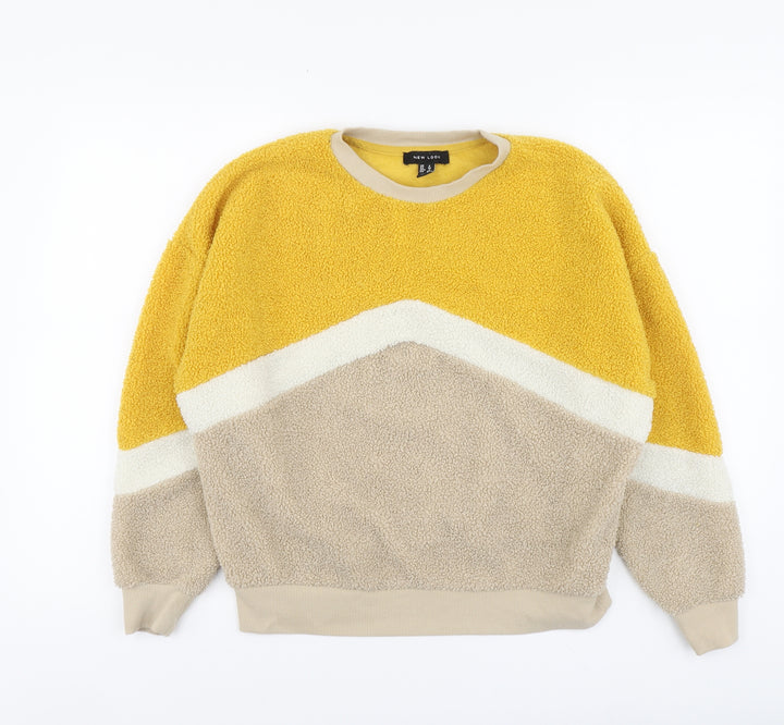 New Look Womens Multicoloured Colourblock Polyester Pullover Sweatshirt Size 8