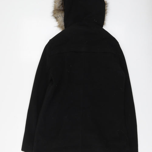 B.You Womens Black Pea Coat Coat Size 10 Button