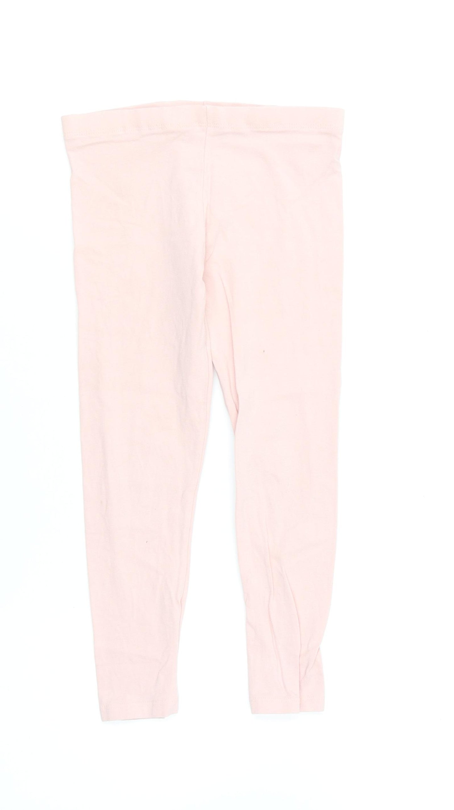 F&F Girls Pink Cotton Jogger Trousers Size 5-6 Years Regular Pullover