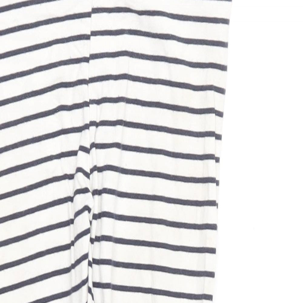 F&F Girls Blue Striped Cotton Jogger Trousers Size 4-5 Years Regular Pullover